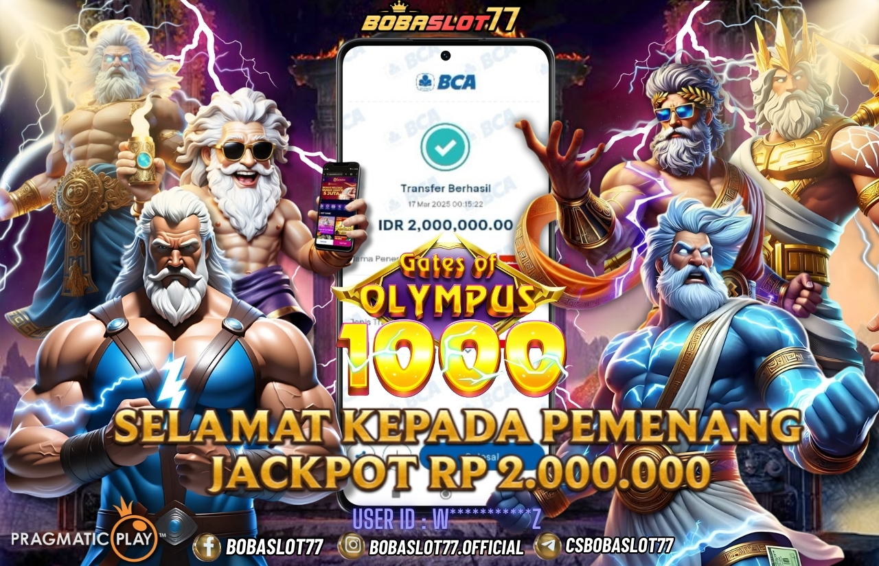 Selamat kepada id : W***********Z Wede Rp 2.000.000 di Game GATES OF OLYMPUS 1000 